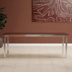 Outlet Nohr Eettafel Shontel 210 x 95cm, kleur Zilver