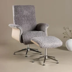 Clearance Nohr Fauteuil Arnoldo Met voetenbank, Faux Fur