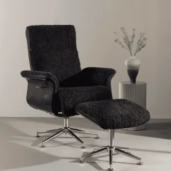 Clearance Nohr Fauteuil Arnoldo Met voetenbank, Faux Fur