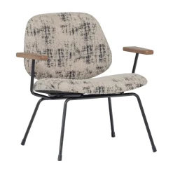 Hot WOOOD Fauteuil Aure Chenille, kleur Beige/Zwart