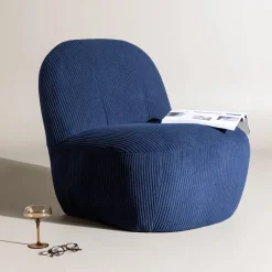 Clearance Nohr Fauteuil Hadiyah Rib, kleur Blauw