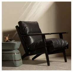 WOOOD Fauteuil Houston Acaciahout, kleur Zwart