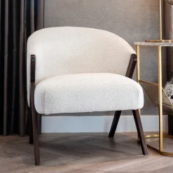 Best Richmond Interiors Fauteuil Mia Bouclé, kleur Wit
