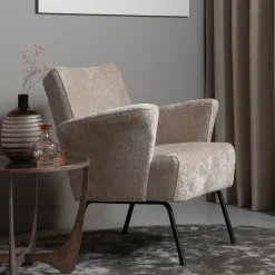 Best WOOOD Fauteuil Muse Chenille