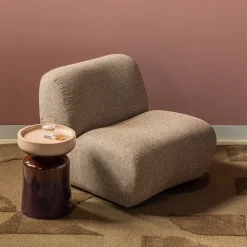 Discount WOOOD Fauteuil Nomu Chenille, kleur Lichtbruin