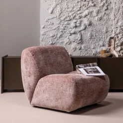 Clearance WOOOD Fauteuil Nomu Craquele velvet, kleur Lichtroze