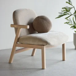 Online Nohr Fauteuil Shanthi Rubberhout en stof, kleur Beige