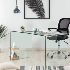 Online Kave Home Glazen Bureau Burano, 125 x 70 cm