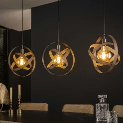 Outlet LifestyleFurn Hanglamp Brando 3-lamps, kleur Artic zwart