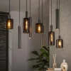 Online LifestyleFurn Hanglamp Homer Glas en metaal, 5+4-lamps