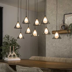 Sale LifestyleFurn Hanglamp Jordie Smoke glas, 5+4-lamps Smoke grey glas