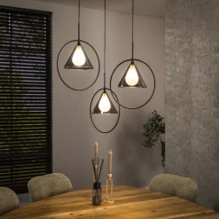 Hot LifestyleFurn Hanglamp Jordie Smoke glas, 3-lamps Smoke grey glas