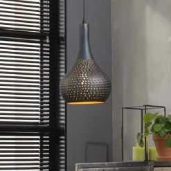 Hot LifestyleFurn Hanglamp Judd 1-lamps, 25cm, kleur Zwart / Bruin Zwart bruin