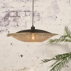 GOOD&MOJO Hanglamp Kalimantan Bamboe, kleur /Zwart Naturel