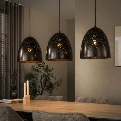 Sale LifestyleFurn Hanglamp Marleigh 3-lamps, kleur Urban Bruin