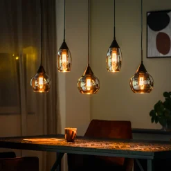 New BASE Hanglamp Nino 5-lamps, kleur Smoke