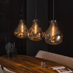 New LifestyleFurn Hanglamp Roshell 3-lamps, kleur Artic zwart