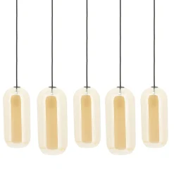 Outlet By-Boo Hanglamp Shona Glas, 5-lamps Amber