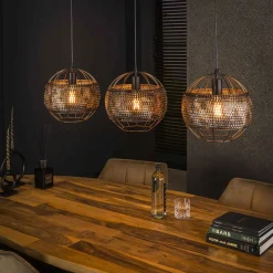 Discount LifestyleFurn Hanglamp Stefen Burned finish Zwart bruin