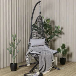 Online Nohr Hangstoel Natausha Wicker Zwart