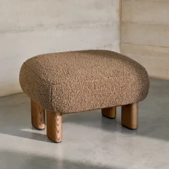 Kave Home Hocker Cabana Bouclé, kleur Taupe