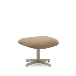 Clearance Kave Home Hocker Jaspe Structuurstof, kleur Lichtbruin
