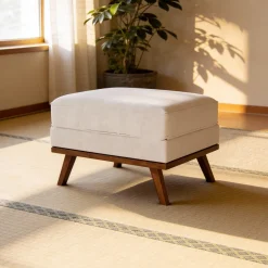 BASE Hocker Kirstan Melva stof, kleur Beige
