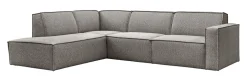New LABEL51 Hoekbank Kay 283cm, Links, Bouclé, kleur Mushroom