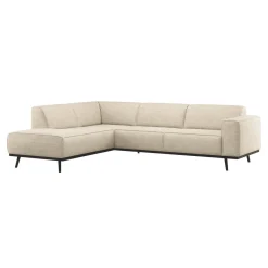 Discount WOOOD Hoekbank Statement Geweven stof, kleur Melange Beige