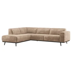 Clearance WOOOD Hoekbank Statement Velvet Chenille, kleur Taupe