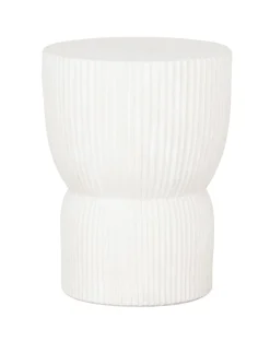 Discount MUST Living Krukje Fluted Cement, 30cm, kleur Wit