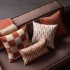 Hot WOOOD Kussen Zena Set van 4 stuks, kleur Roze/Roestbruin