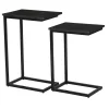 New Livingfurn Laptoptafel Norris Mangohout en staal, Set van 2 stuks