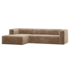 Clearance WOOOD Loungebank Bean 305cm, Chenille, kleur Taupe
