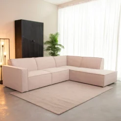 New LABEL51 Loungebank Kay Bouclé, 283cm, kleur Naturel