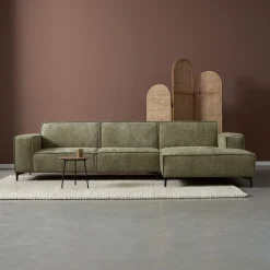 Clearance PEPP Interiors Loungebank River 304cm, Chenille, kleur Groen