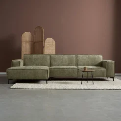 Clearance PEPP Interiors Loungebank River 304cm, Chenille, kleur Groen