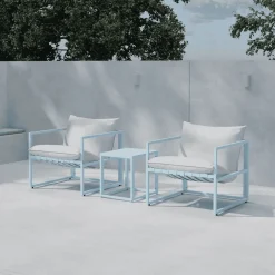 Discount Nohr Loungeset Kandie Met 2 stoelen en tafel, kleur Lichtblauw