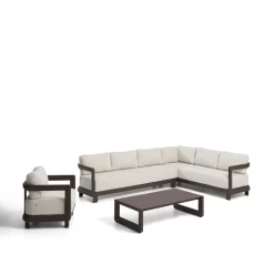 Kave Home Loungeset Nerano Met 5-zits hoekbank, fauteuil en salontafel