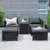Clearance Nohr Loungeset Valari 2 loungestoelen, hockers en tafel