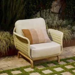 Outlet Kave Home Loungestoel Alipa Acaciahout en touw