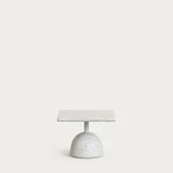 Best Kave Home Loungetafel Saura Terrazzo, 48 x 48cm Wit