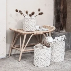 Discount MUST Living Mand Boho Macramé, Set van 3 stuks Wit