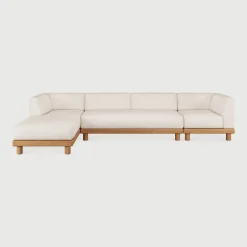 Online Ethnicraft Modulaire Loungebank Monocle 4-zits, Hoek Links, Teakhout