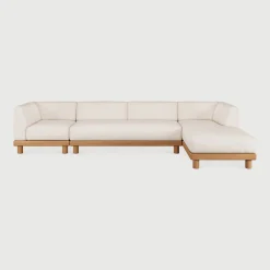 Sale Ethnicraft Modulaire Loungebank Monocle 4-zits, Hoek Rechts, Teakhout