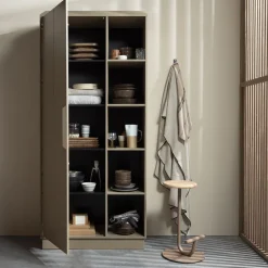 Discount WOOOD Opbergkast Lowen Grenenhout, 221 x 100cm, kleur Mud
