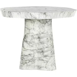 New Richmond Interiors Organische Eettafel Rockyard Faux Marmer en travertin Wit