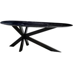 Richmond Interiors Organische Eettafel Trocadero Marmer, 220 x 100cm Zwart