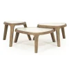 Online Eleonora Organische Salontafel Fred Set van 3 stuks, Marmer en mangohout