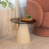 Discount Sohome Organische Salontafel Jacky Glas en betonlook, 50 x 43cm
